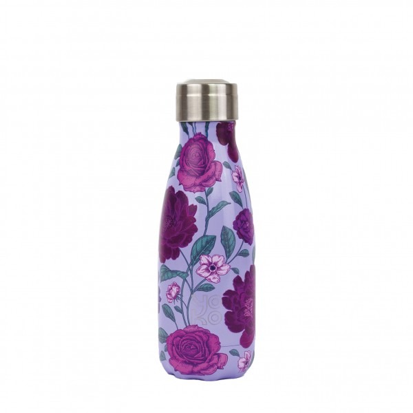 Gourde isotherme Giverny 500 ml fleur mauve - Bouteille design Qwetch
