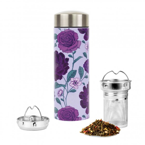 Golden Poppy Insulated Tea Tumbler - Blue 500 mL